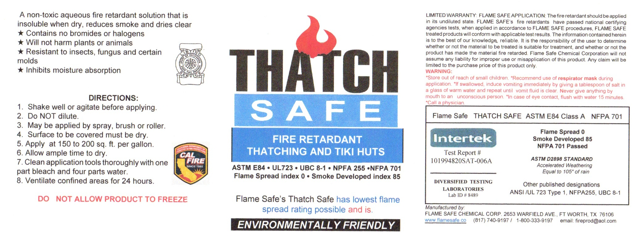 LABEL for THATCH SAFE